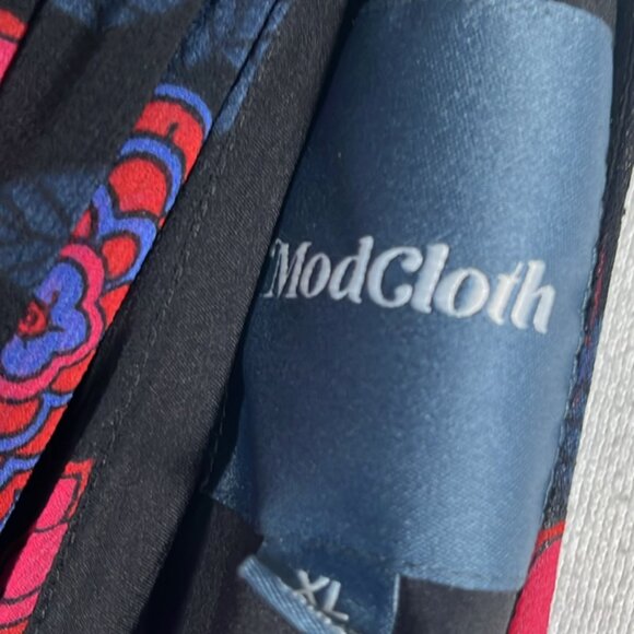 ModCloth Illuminated Elegance Chiffon Floral Halter Maxi Dress XL WhimsyGoth Fai - Picture 3 of 9